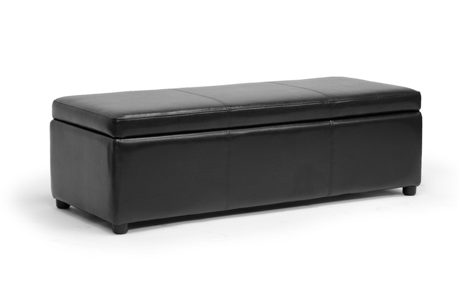 Baxton Studio Dennehy Dark Brown Modern Ottoman Wholesale Interiors